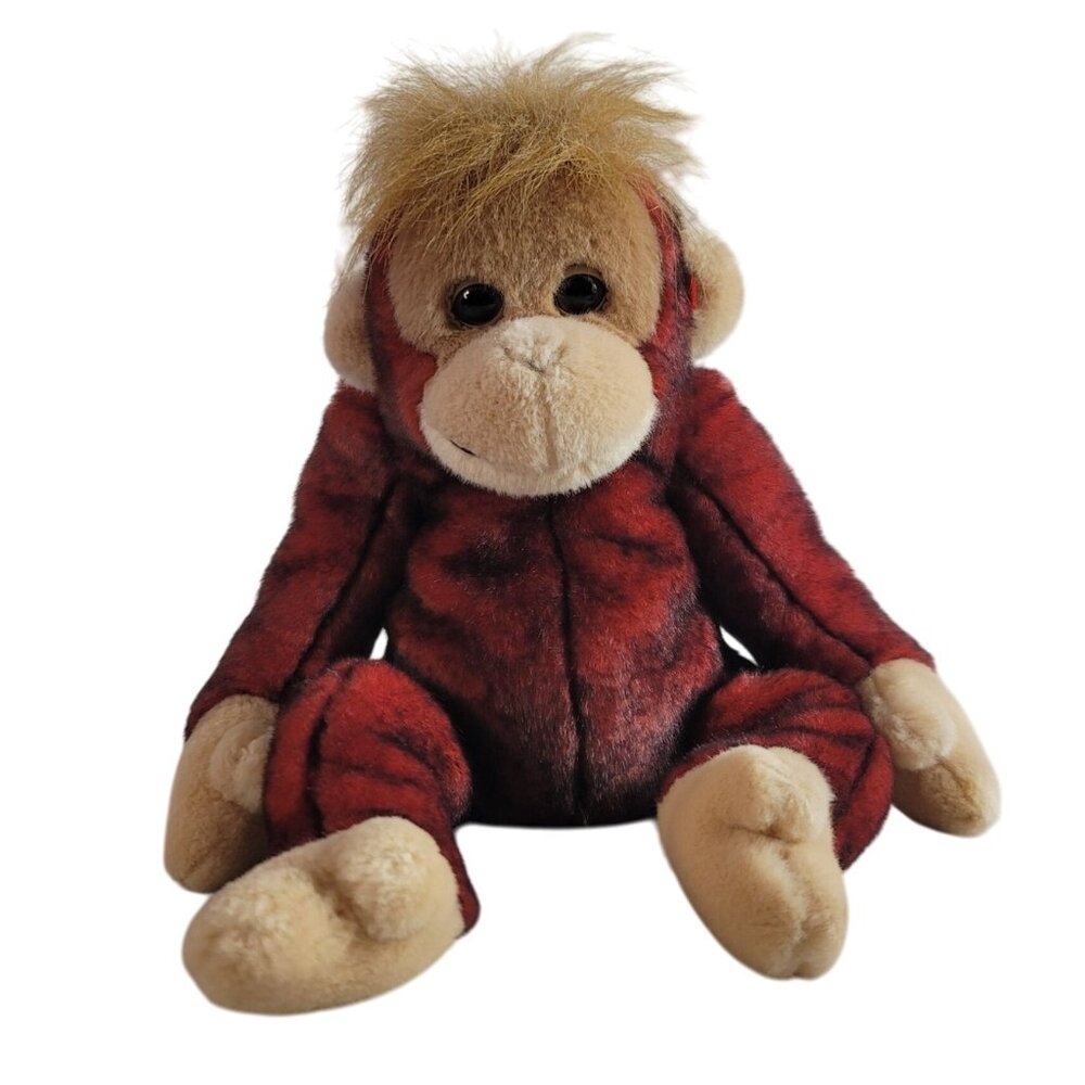 Ty Beanie Buddies Schweetheart Monkey Plush Red Realistic Chimp Orangutan VTG